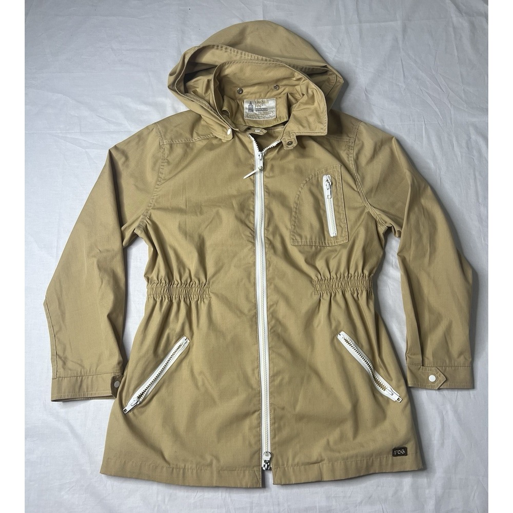 LONDON FOG - Women's‎ Hooded Rain Jacket Khaki Beige - Size 13-14
